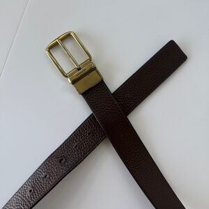 Coach Reversible Black/Brown Leather Belt with Gold Buckle